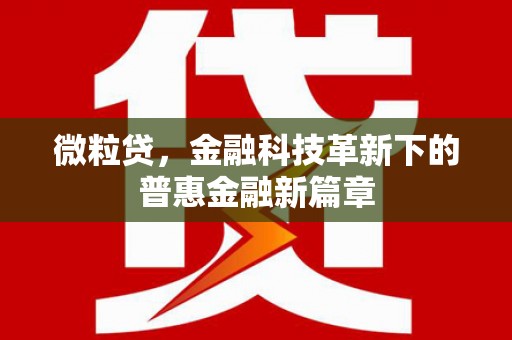 三星微粒贷，金融科技革新下的普惠金融新篇章
