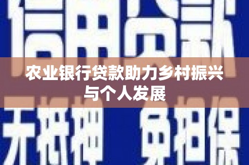 三星农业银行贷款助力乡村振兴与个人发展
